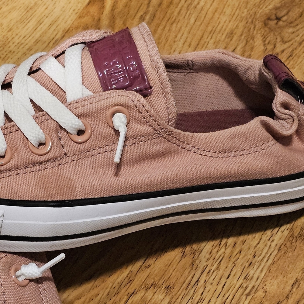 Converse Women's Sneakers in Pink and White - Picture 6 of 11